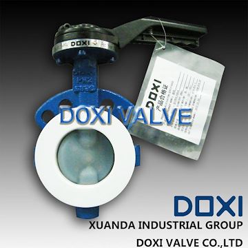 东信（DOXI）供应耐酸耐腐蚀衬氟蝶阀，衬氟法兰蝶阀D41F46-10C
